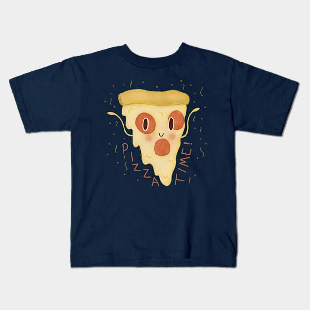 Pizza Time Kids T-Shirt by sadsquatch